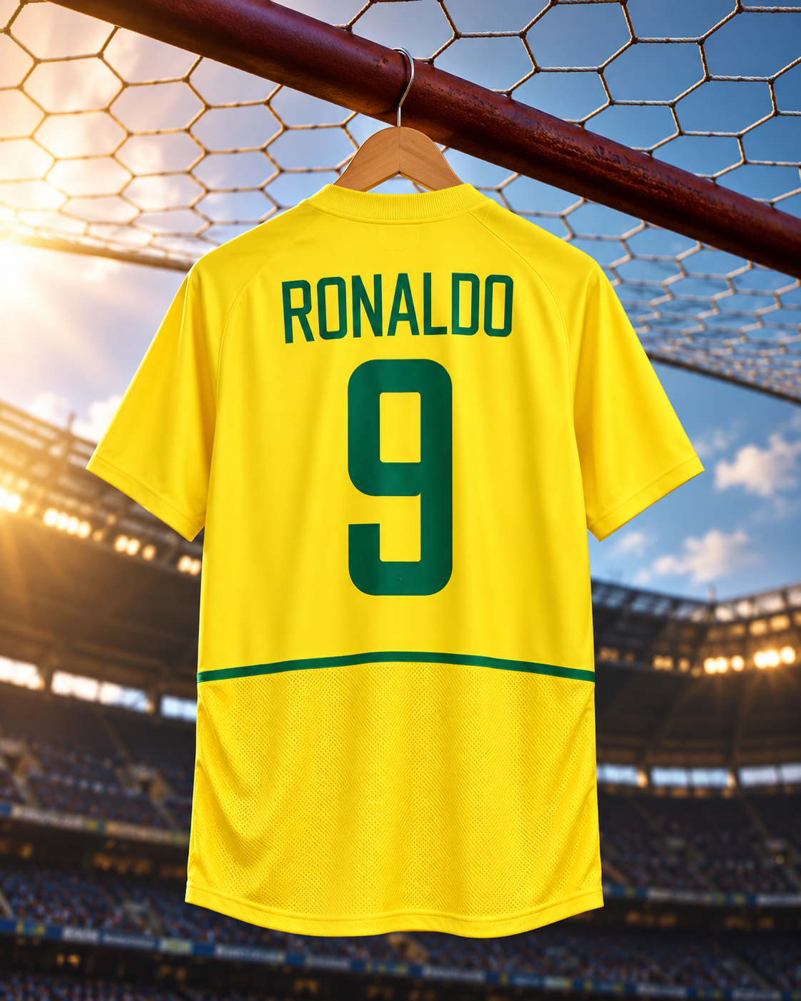 Ronaldo #9, Brazil 2002 Home Shirt - Image 3